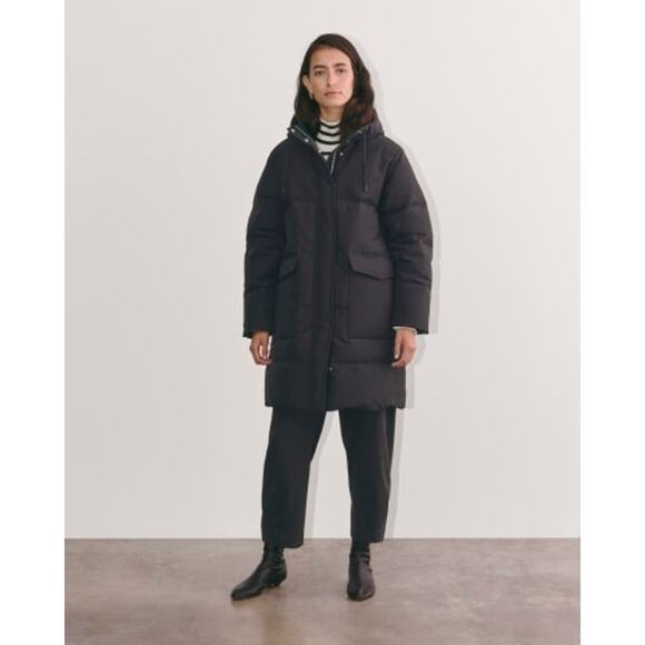 Everlane The ReNew Long Puffer Jacket Long Sleeve Black Size Large NWT